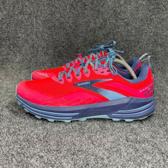 Brooks Cascadia 16 Trail Running Shoes Women's Size 12 Pink Flambe Cobalt Train - Picture 4 of 12
